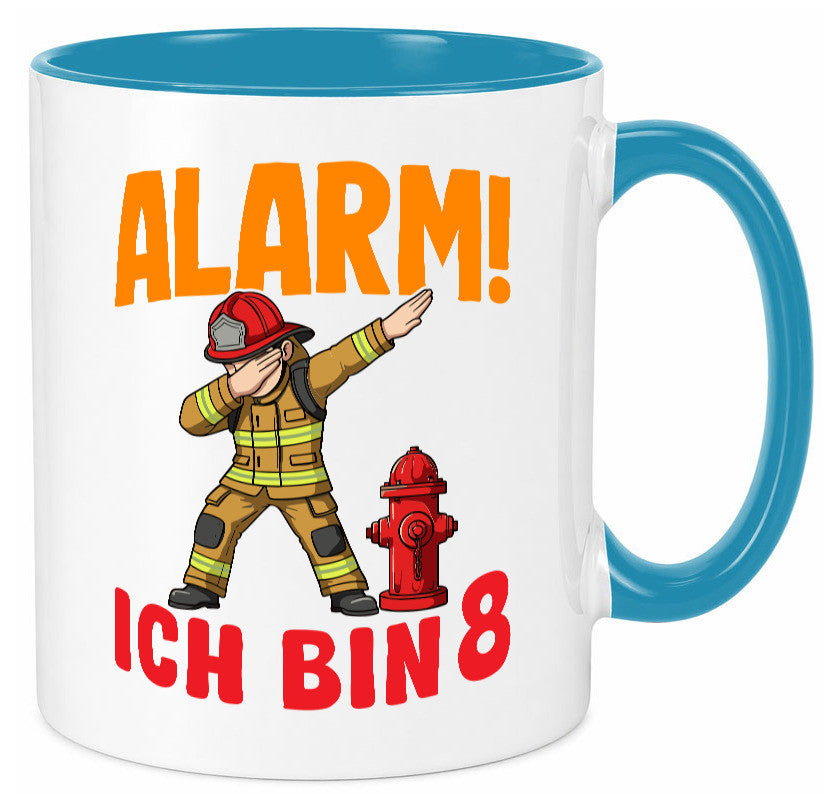 8. Geburtstag | 8 Jahre Feuerwehr Junge lustig Geschenkidee Geschenk Tasse