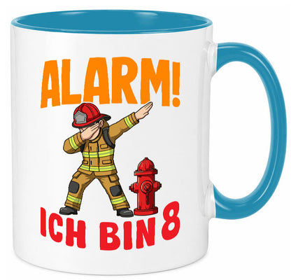 8. Geburtstag | 8 Jahre Feuerwehr Junge lustig Geschenkidee Geschenk Tasse