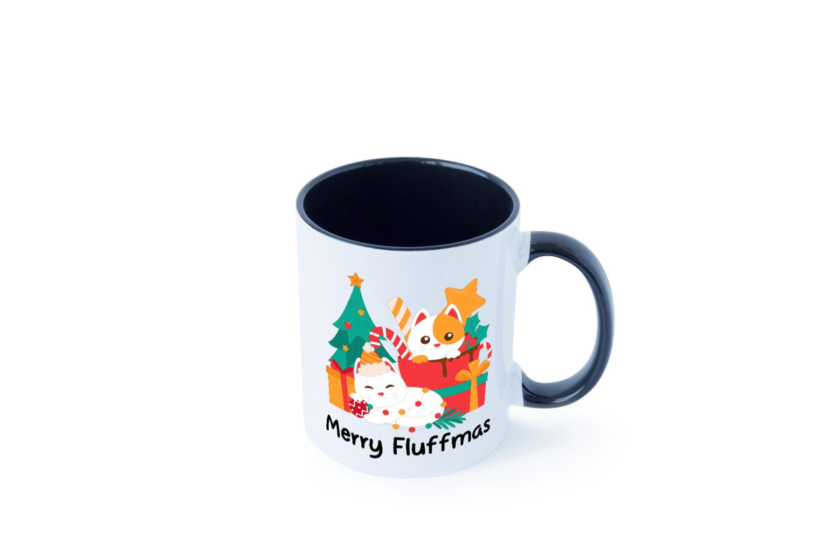 Merry Fluffmas | Weihnachten Katzen weihnachtskatzen lustiger Spruch Geschenk Tasse