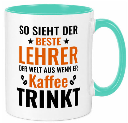 Kaffee trinkt: Lehrer | Schule Beruf Schüler Geschenk Arbeit Kollegen Büro