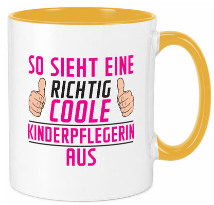 Richtig Coole Kinderpflegerin | Kinder Pflegeberuf Geschenk Arbeit Kollegen Tasse