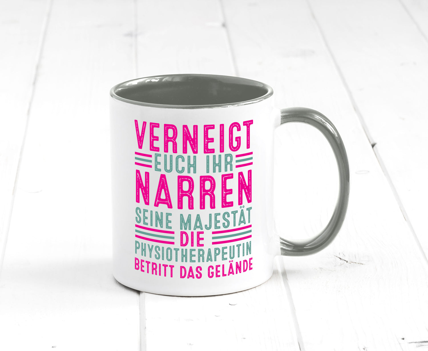 Verneigt euch: Physiotherapeutin Humor Geschenkidee Tasse