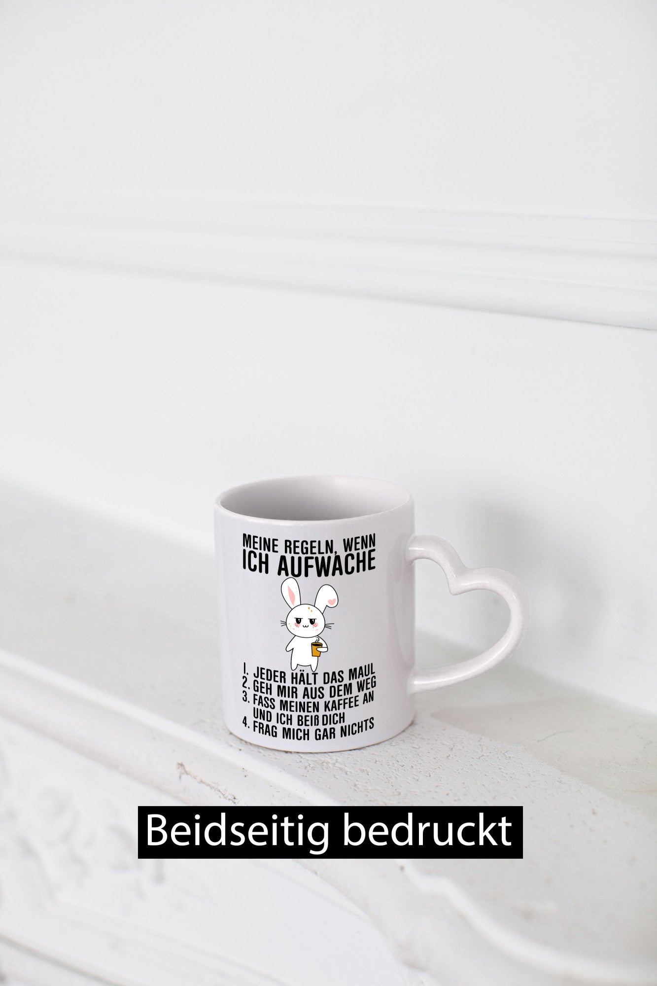 Regeln wenn ich aufwache | Morgenmuffel Hase Kaffee Geschenk Humor Geschenkidee