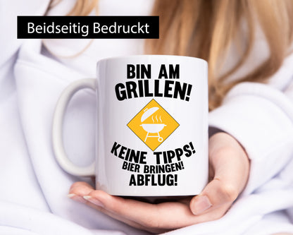 Bin am Grillen | Bier bringen und Abflug Grillmeister Geschenk Humor