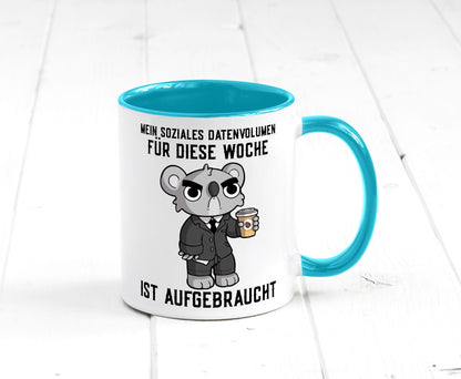 Soziales Datenvolumen | wütender Bär Einzelgänger Nerd Geschenkidee Humor Tasse