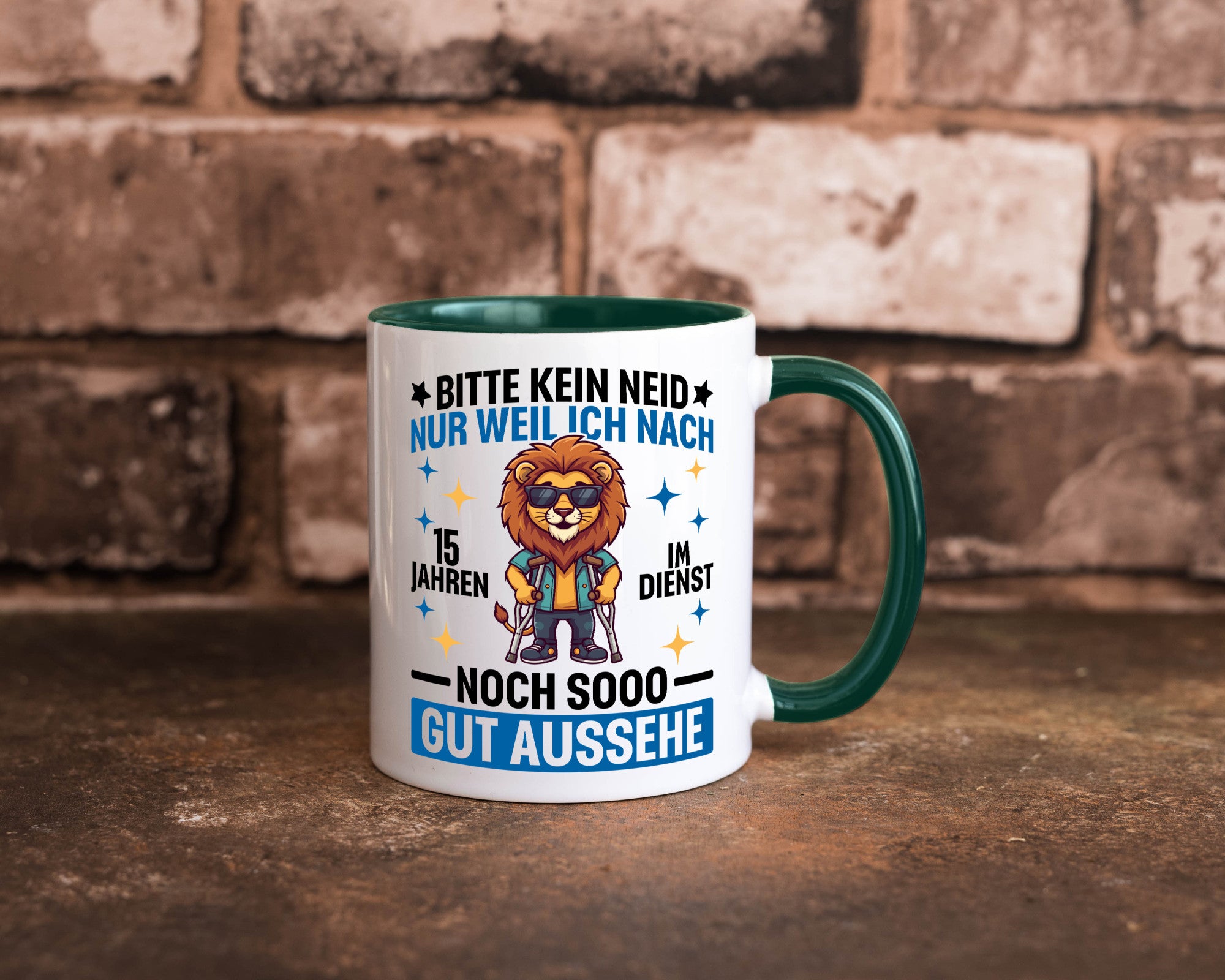 15 Jahre im Dienst | Arbeitsjubiläum Arbeit lustig Kollegen Büro Geschenk Tasse
