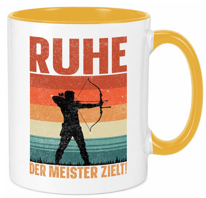 Ruhe der meister Zielt | Bogensport Bogenschütze Humor Geschenkidee Tasse