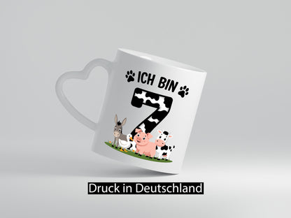 7 Geburtstag | Jahre Farmer Kind lustiger Spruch Geschenk Geschenkidee Tasse