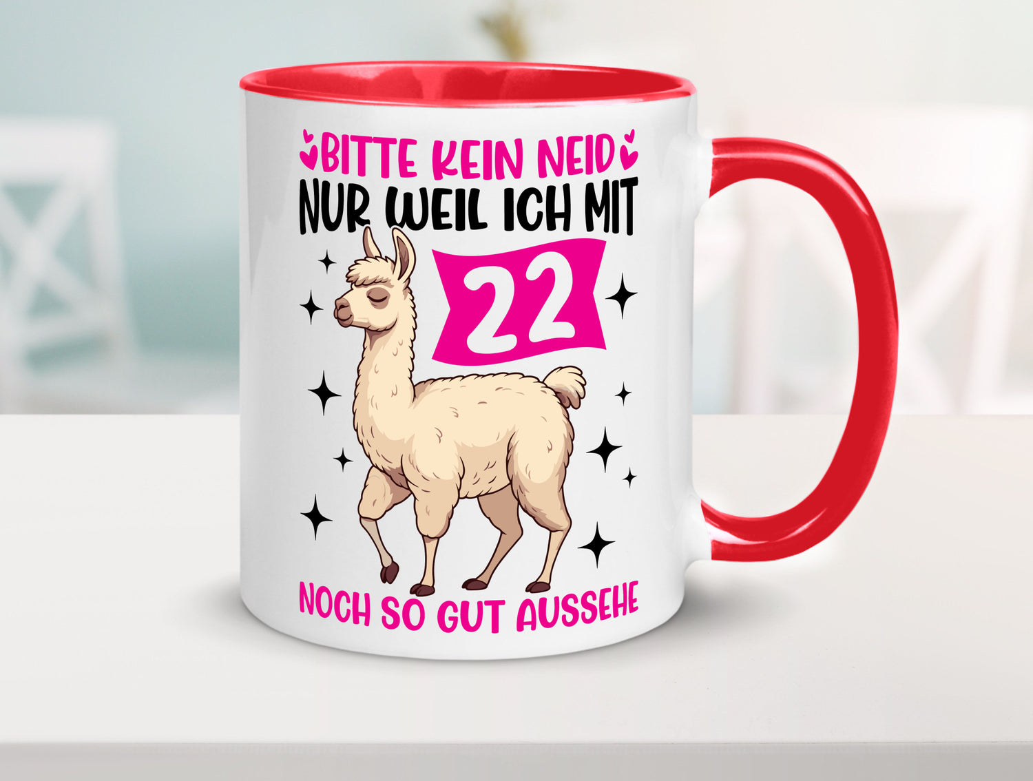 22. Geburtstag | 22 Jahre Lama gut aussehen lustig Geschenkidee Geschenk Tasse