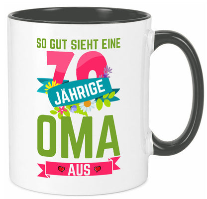 70. Geburtstag | 70 Jährige Oma Großmutter Geschenkidee Familie Humor Tasse