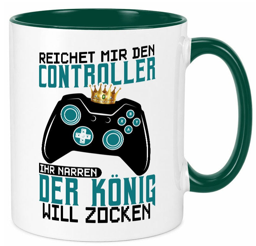 Der König will Zocken | Gamer lustiger Spruch Geschenk Humor Geschenkidee Tasse