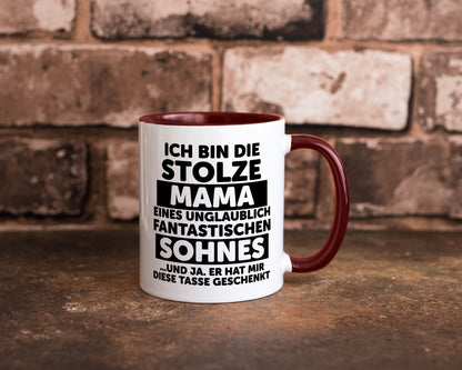 Stolze Mama | Fantastischer Sohn Beste Humor Familie Geschenkidee Tasse