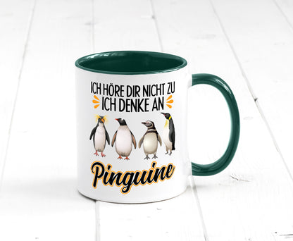 Ich denke an Pinguine Geschenkidee Humor Tasse
