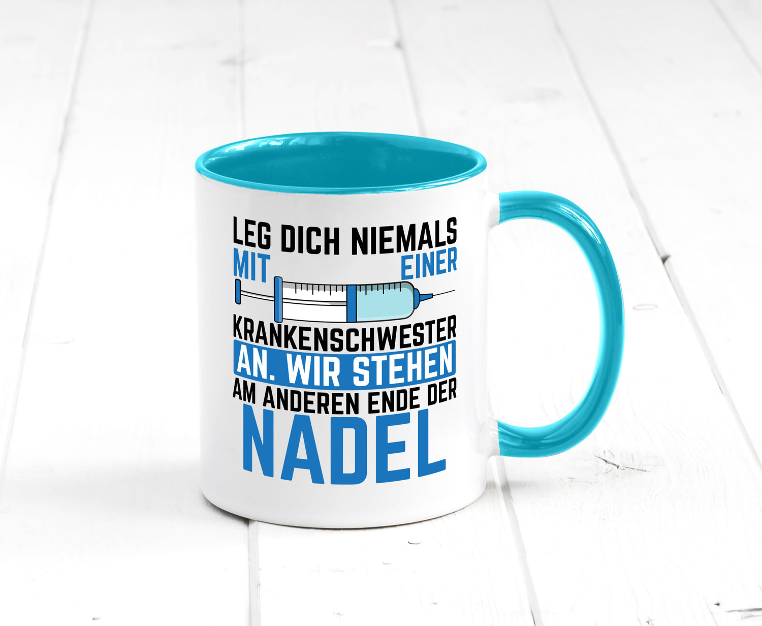 Krankenschwester anlegen | Nadel Spritze Klinik Spruch Geschenkidee Humor Tasse