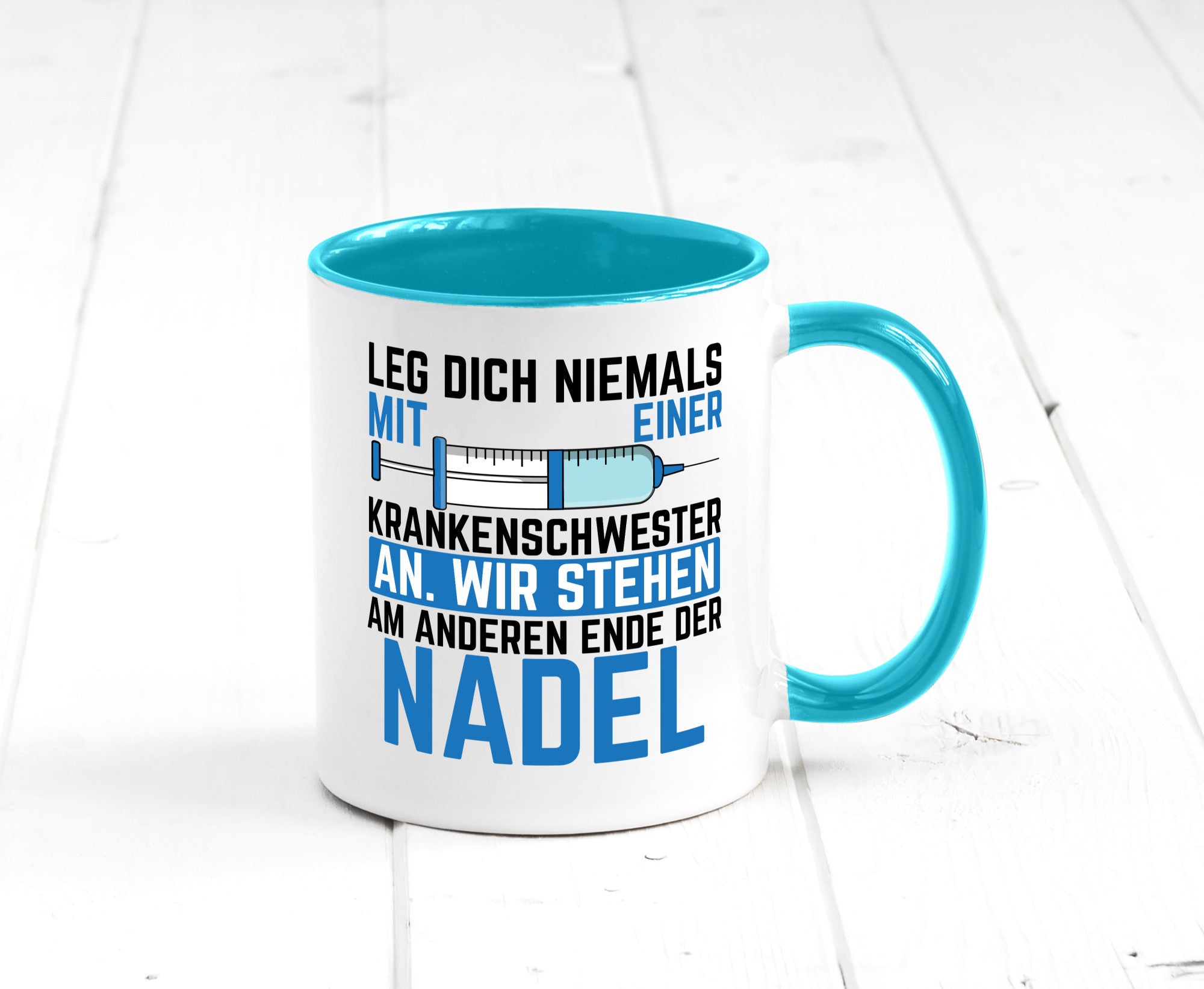Krankenschwester anlegen | Nadel Spritze Klinik Spruch Geschenkidee Humor Tasse