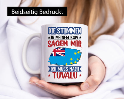 Tuvalu | Urlaub Stimmen in meinem Kopf Traumland v2 lustiger Spruch Geschenk