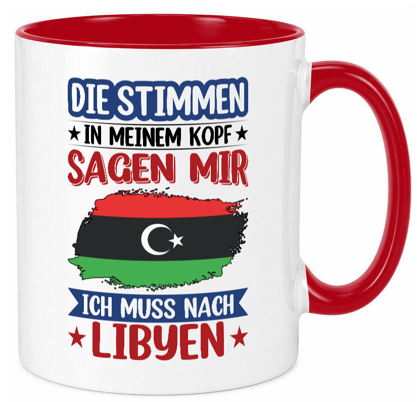 Libyen | Urlaub Stimmen in meinem Kopf Traumland Geschenkidee Humor Tasse