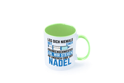 Krankenschwester anlegen | Nadel Spritze Klinik Spruch Geschenkidee Humor Tasse