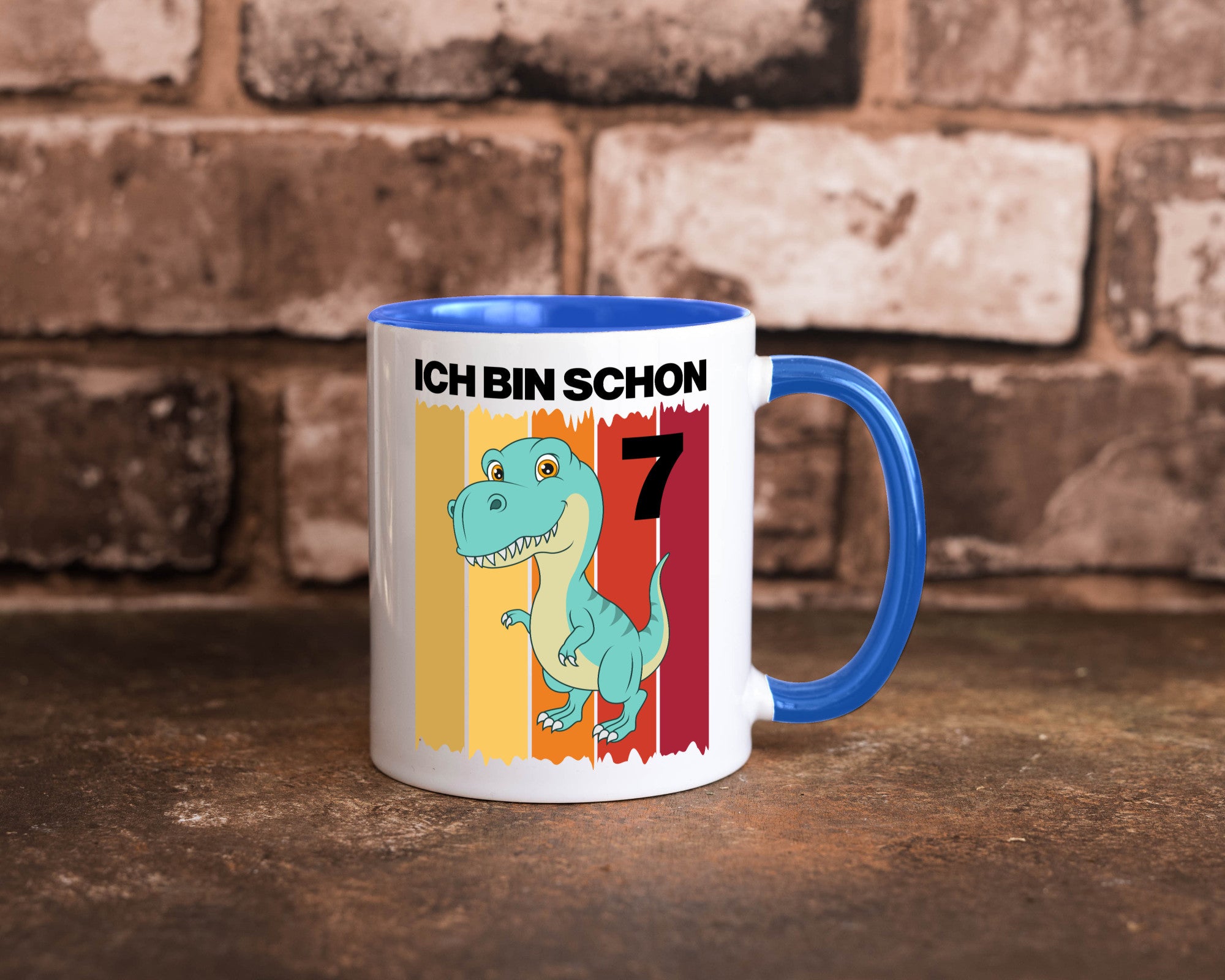 7. Geburtstag | 7 Jahre Dinosaurier lustiger Spruch Geschenk Geschenkidee Tasse