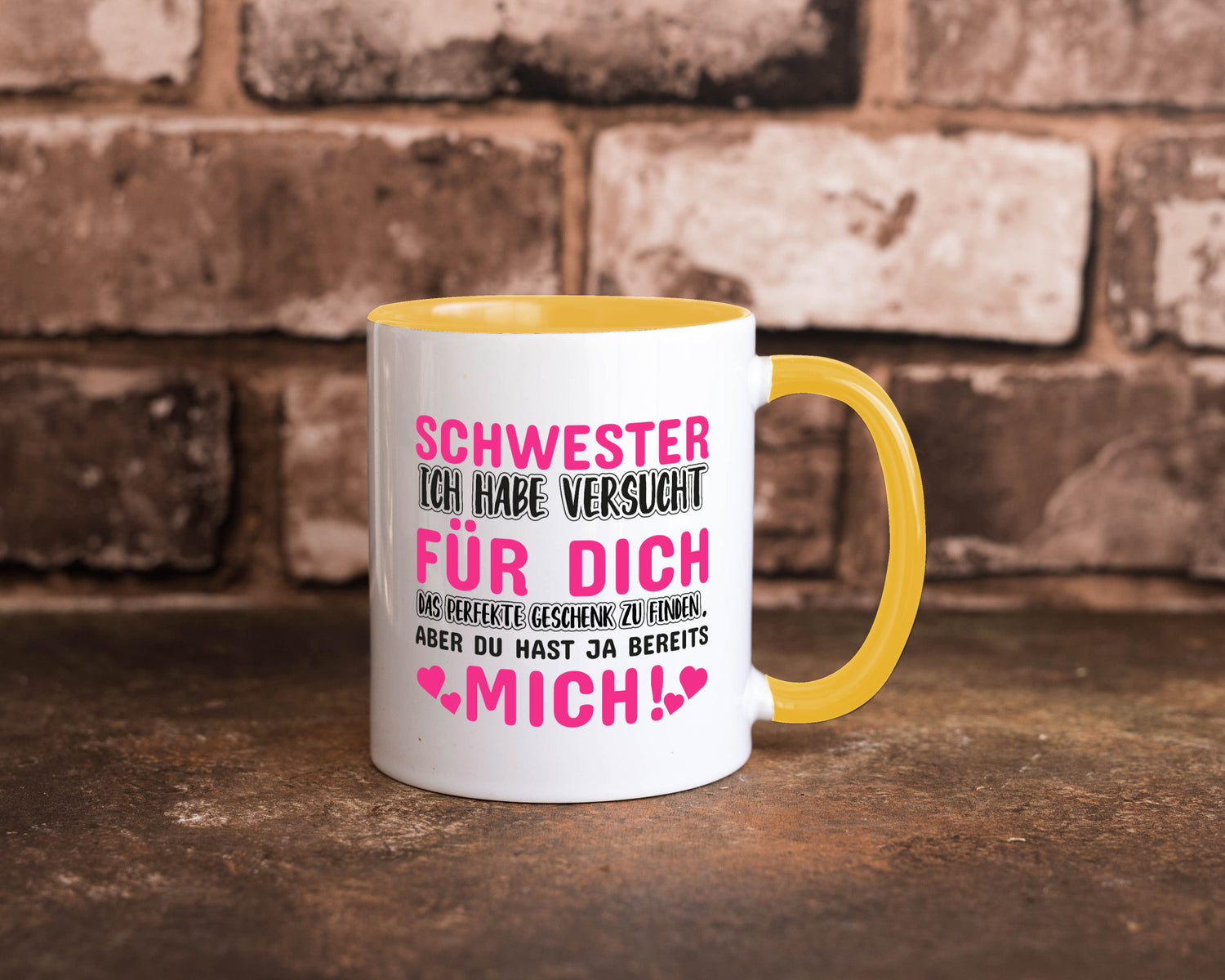 Schwester Tasse | lustiger Spruch Geschwisterliebe v2 Humor Geschenkidee