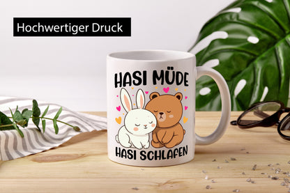 Hasi Müde | schlafen Kaninchen Häschen v2 lustiger Spruch Geschenk Humor