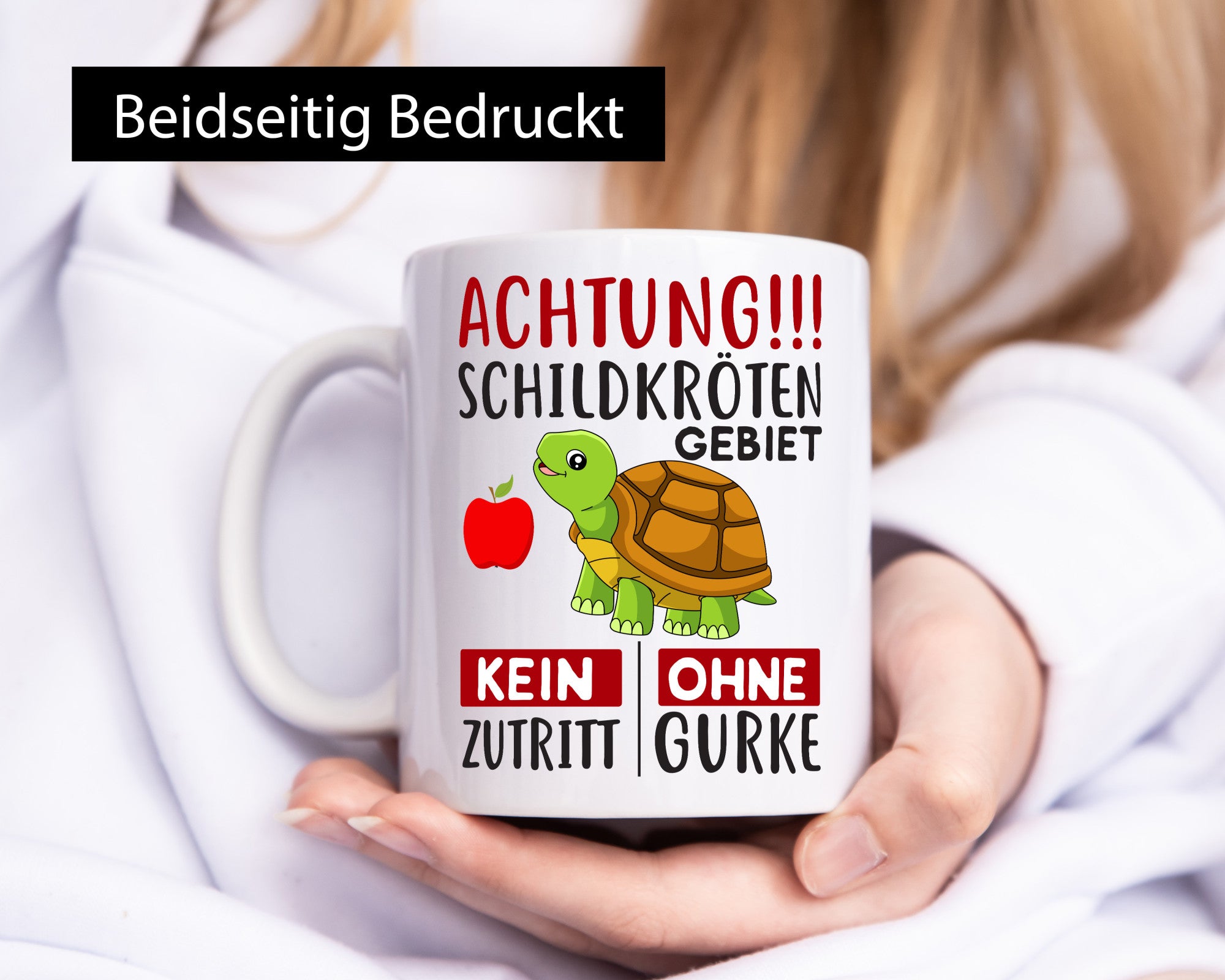 Achtung Schildkröte lustig Humor Geschenkidee Geschenk Tasse