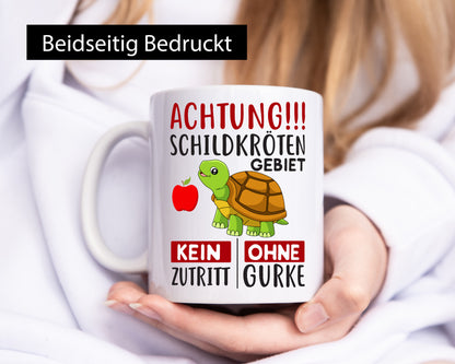 Achtung Schildkröte lustig Humor Geschenkidee Geschenk Tasse