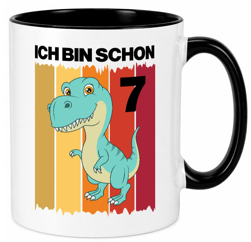 7. Geburtstag | 7 Jahre Dinosaurier lustiger Spruch Geschenk Geschenkidee Tasse