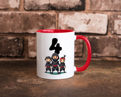 4. Geburtstag | 4 Jahre Ninja lustig Geschenkidee Geschenk Tasse