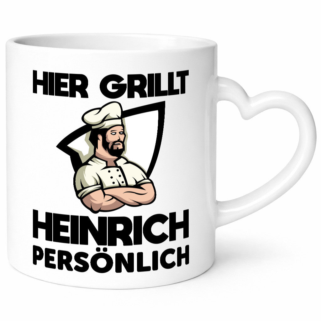 Hier Grillt Heinrich Persönlich | Grillmeister Geschenk Humor Geschenkidee