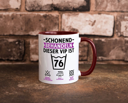 76 Geburtstag | schonend behandeln Jahre v2 Humor Geschenkidee Tasse