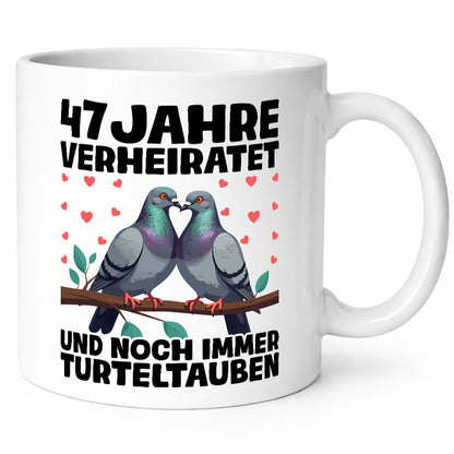 47 Jahre verheiratet | Turteltauben Ehe Ehepaar Humor Geschenkidee Tasse