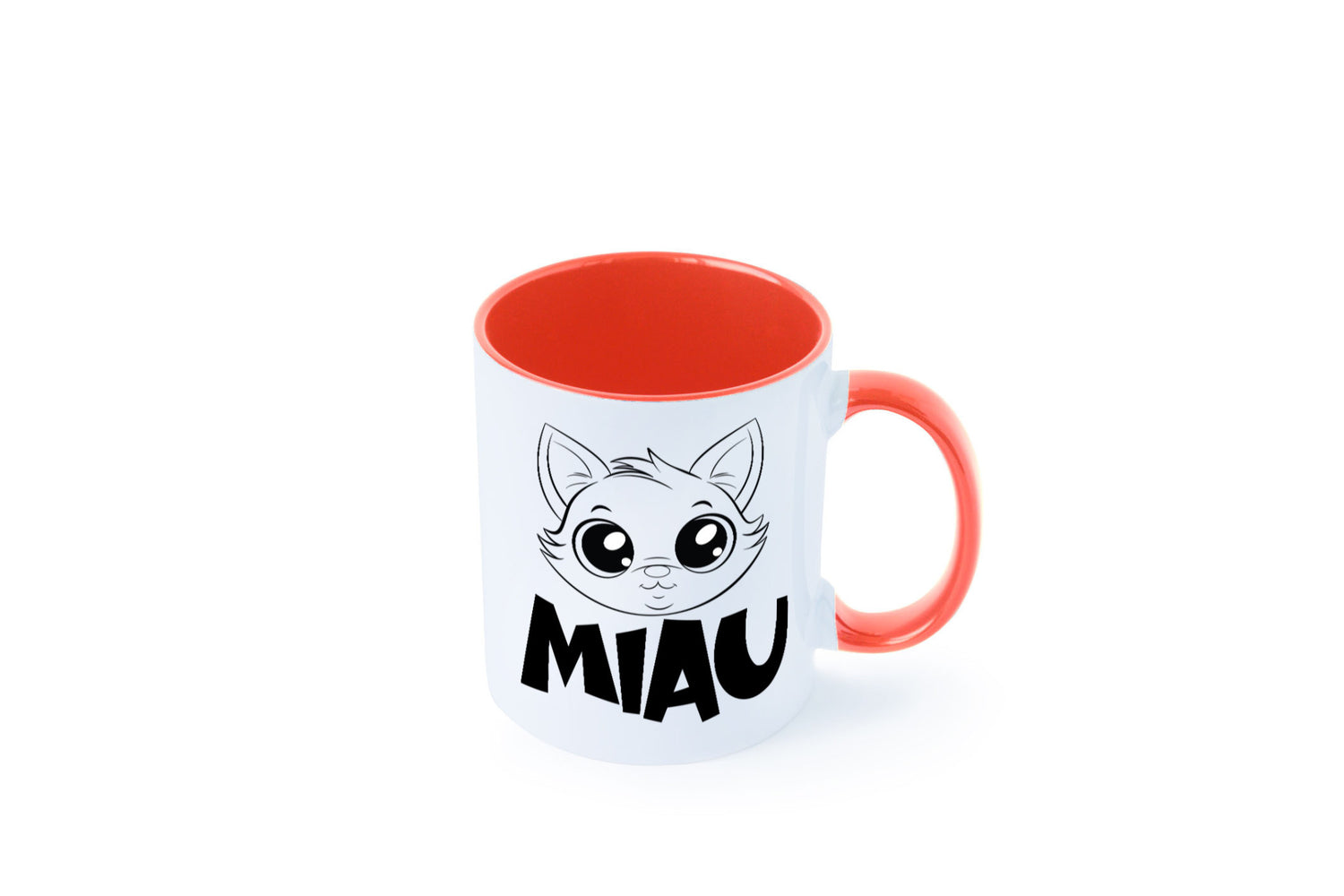 Miau | Katze Geschenkidee Tierliebhaber Humor Tasse