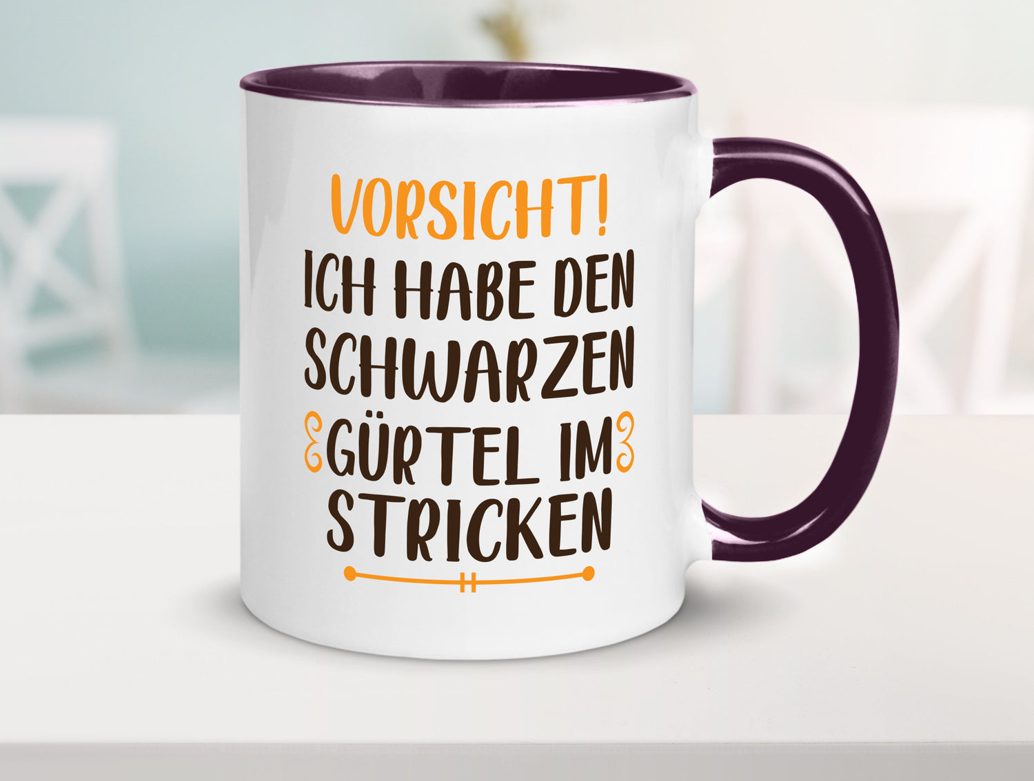 Schwarzen Gürtel im Stricken | Stricknadel lustiger Spruch Geschenk Humor