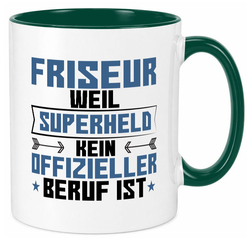 Superheld Friseur | Frisör Geschenkidee Humor Tasse
