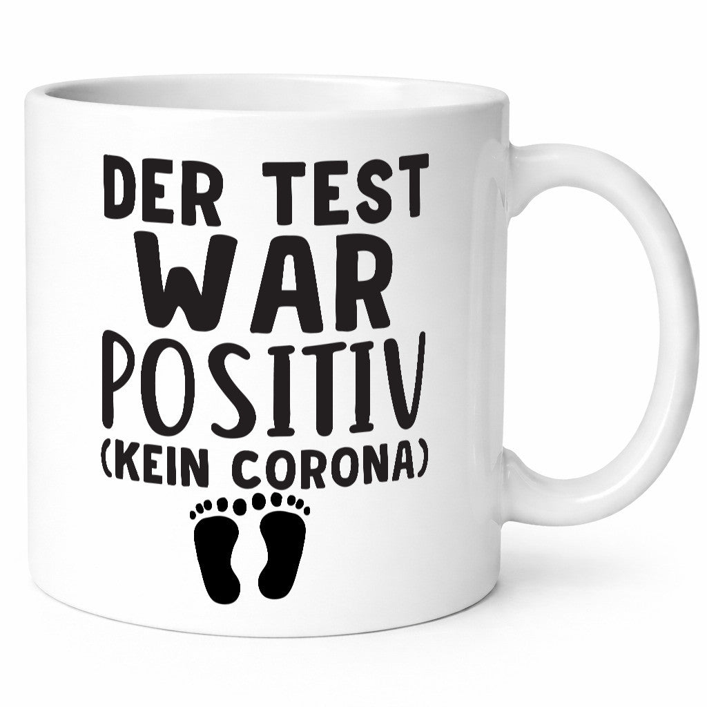 Der Test war positiv | Schwangerschaft Tasse Eltern Humor Geschenkidee