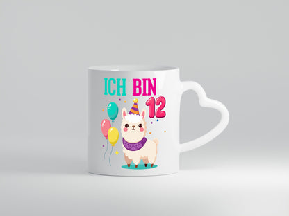 12. Geburtstag | 12 Jahre Lama Alpaka lustig Geschenkidee Geschenk Tasse