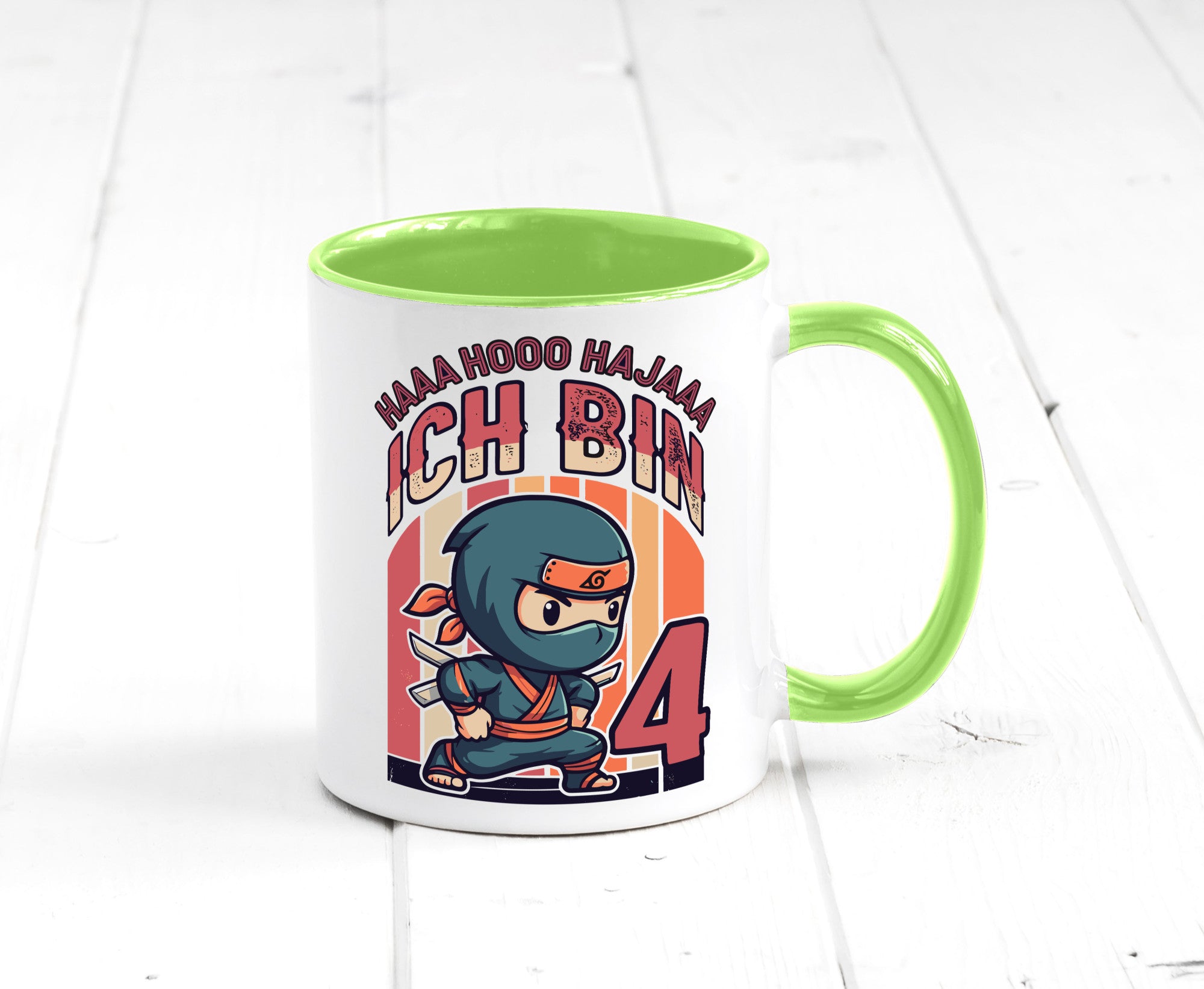 4. Geburtstag | Ninja Junge 4 Jahre lustiger Spruch Geschenk Geschenkidee Tasse