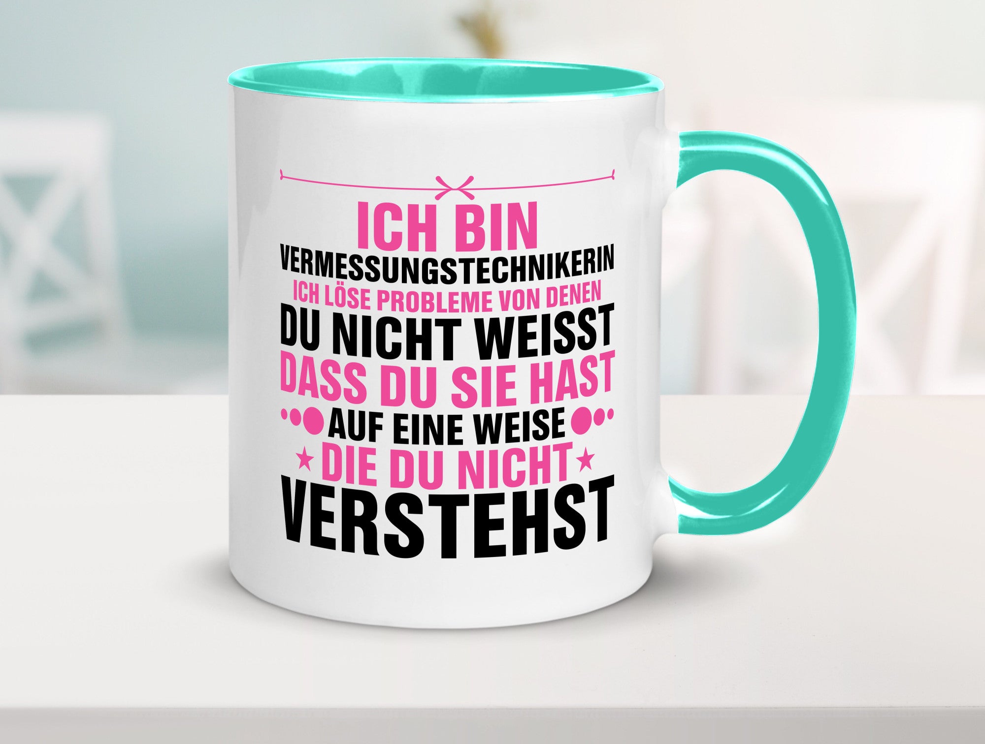 Löse Probleme: Vermessungstechnikerin | Techniker Geschenkidee Humor Tasse