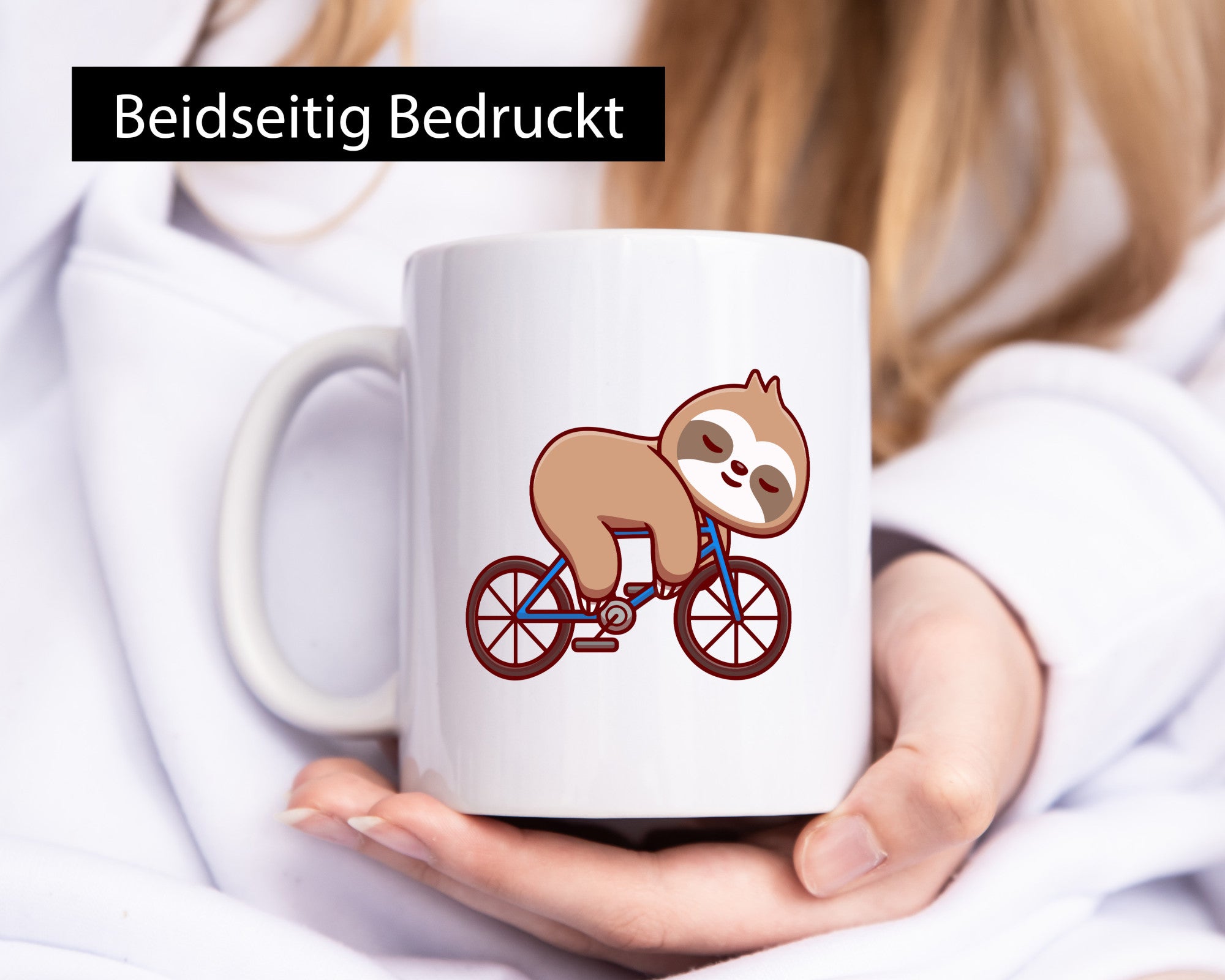 Faultier Tasse | Fahrrad Sportmuffel Fahrradmotiv lustig Tierliebhaber Humor