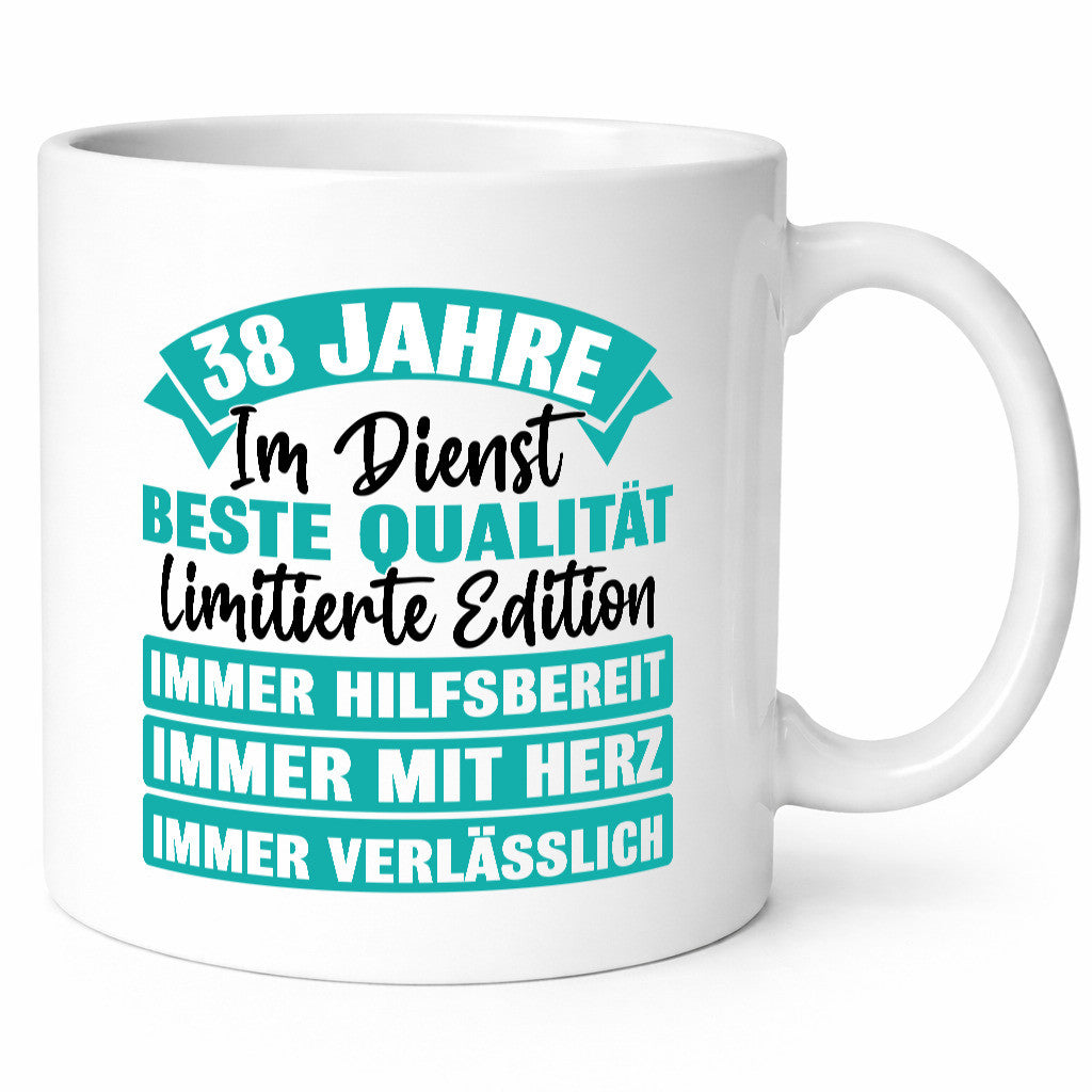 38 Jahre im Dienst | Jubiläum Arbeit lustig Kollegen Büro Geschenk Tasse