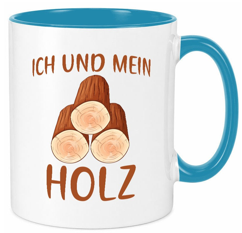 Ich und mein Holz | liebhaber Holzfäller lustiger Spruch Geschenk Humor Tasse