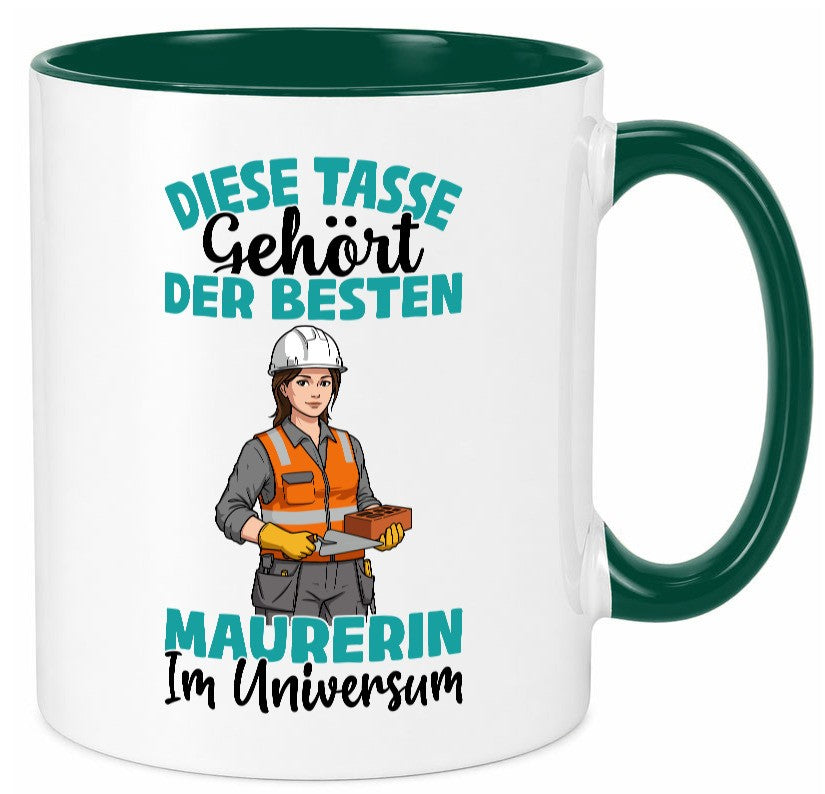 Im Universum: Maurerin | Bau Handwerkerin Geschenkidee Humor Tasse