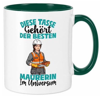 Im Universum: Maurerin | Bau Handwerkerin Geschenkidee Humor Tasse