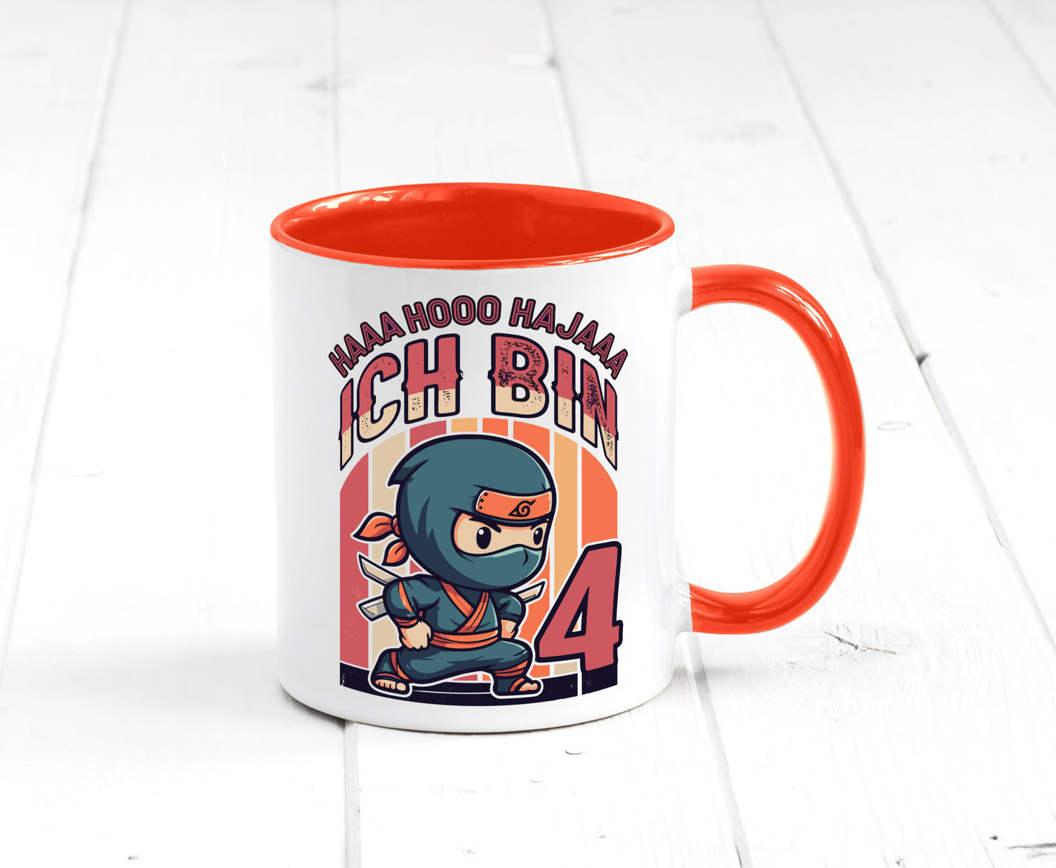4. Geburtstag | Ninja Junge 4 Jahre lustiger Spruch Geschenk Geschenkidee Tasse
