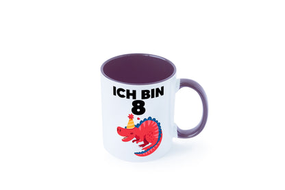 8. Geburtstag | Dino Dinosaurier 8 Jahre lustig Geschenkidee Geschenk Tasse