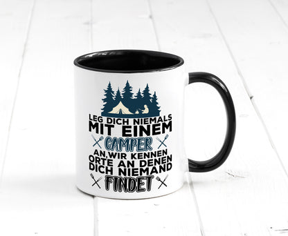 Camper Humor | Spruch Tasse Camping schwarzer Geschenk Geschenkidee lustiger