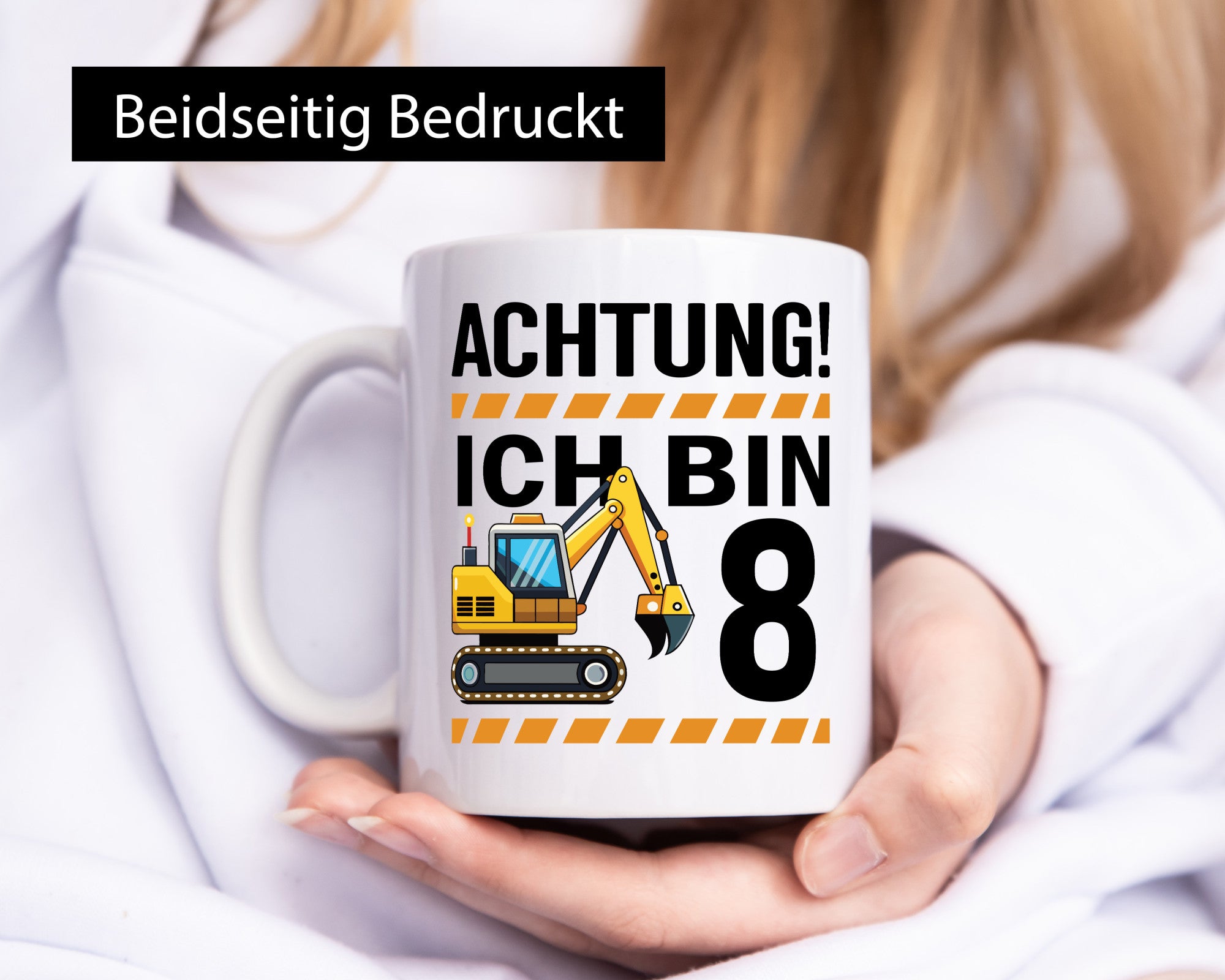 8 Geburtstag Ich bin | Bagger Junge Geschenk Geschenkidee lustiger Spruch Tasse