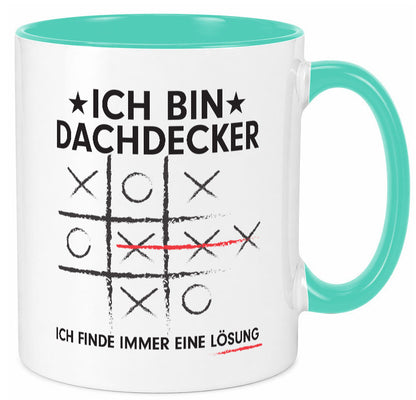 Lösung finden: Dachdecker | Dachbau Hausbau v2 Geschenkidee Humor Tasse