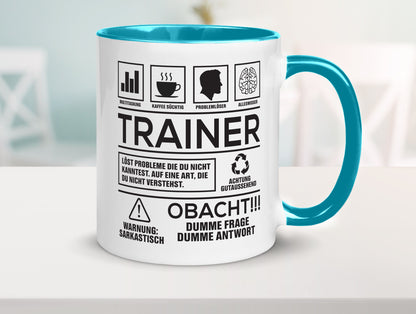 Achtung Probleme Trainer | Verein Sport lustig Humor Geschenkidee Geschenk Tasse